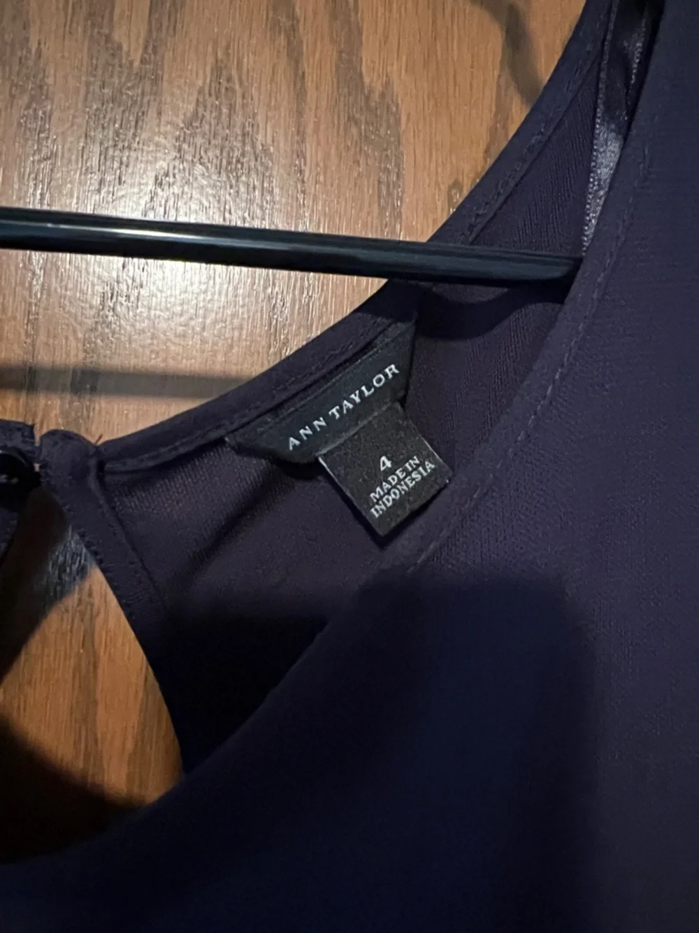 Ann Taylor Navy Flutter-Sleeve Midi Dress - Picture 2 of 3